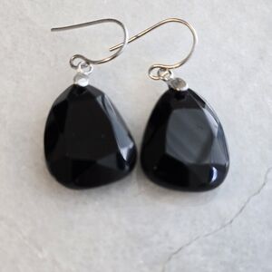 Silverworks Sterling Silver And Black Onyx Drop Earrings